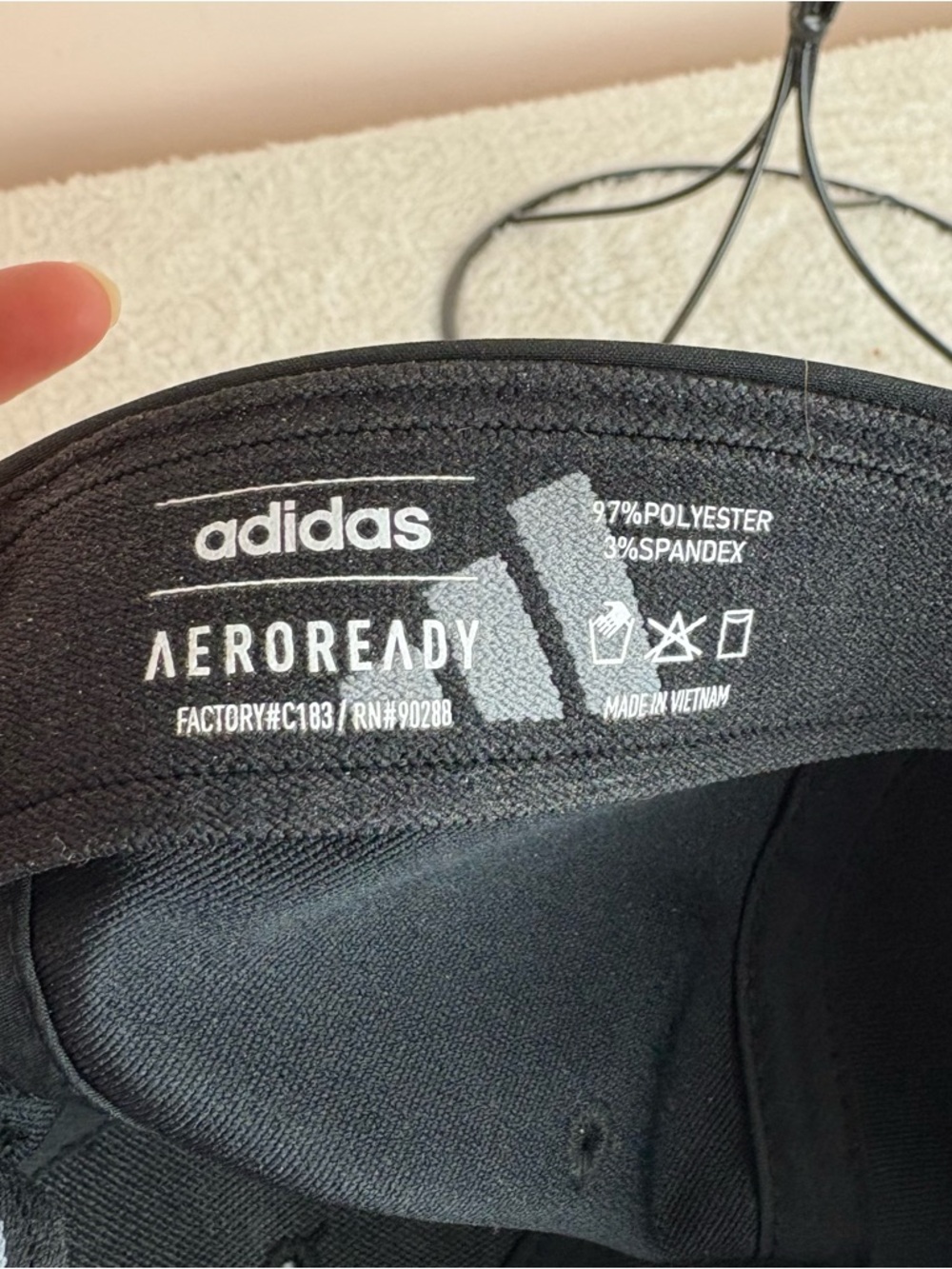 adidas Black Structured Athletic Baseball Hat - Picture 3 of 5